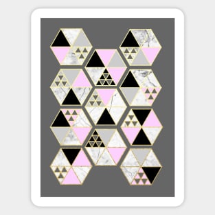 Pink and Gold Geometric Pattern Sticker